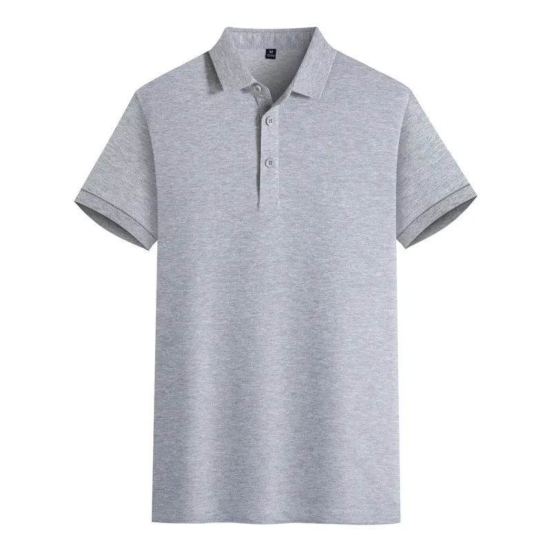 Mercerised cotton polo embroidered summer T-shirt in short sleeve with slit hem, available in multiple colours