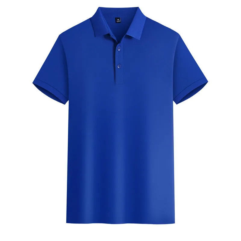 Mercerised cotton polo embroidered summer T-shirt in short sleeve with slit hem, available in multiple colours