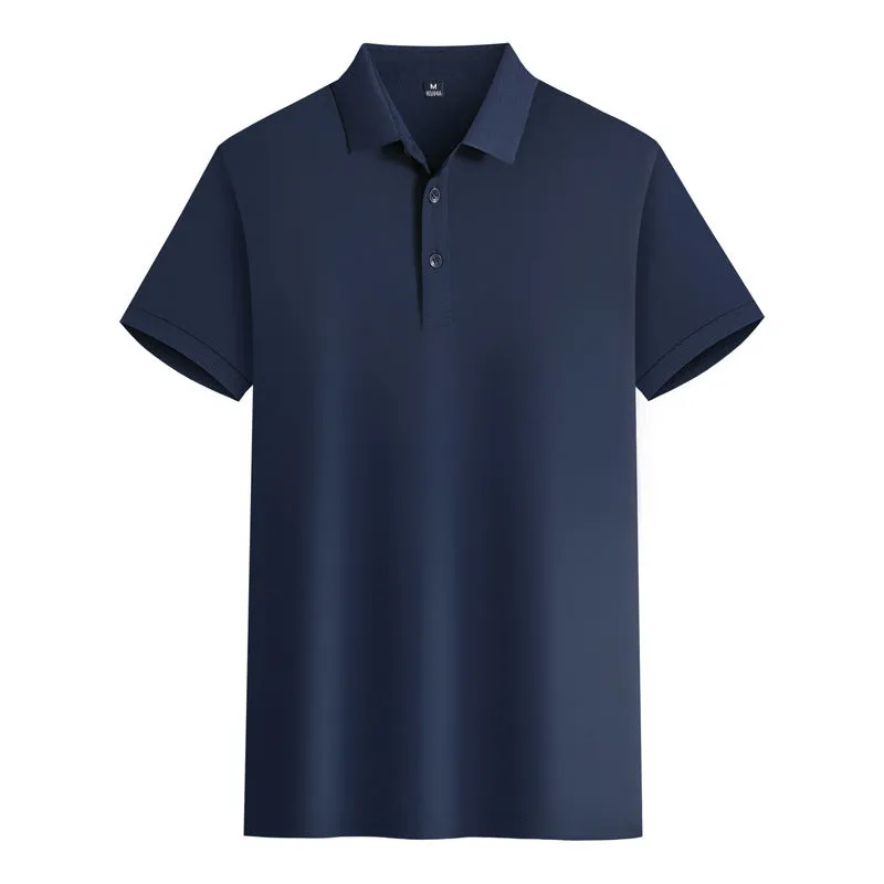 Mercerised cotton polo embroidered summer T-shirt in short sleeve with slit hem, available in multiple colours