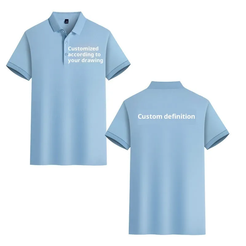 Mercerised cotton polo embroidered summer T-shirt in short sleeve with slit hem, available in multiple colours