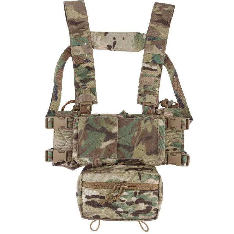 Built-in Quick Pull Sleeve MK4 tactical camouflage chest hanging vest for shooting sports, Black CP or CP