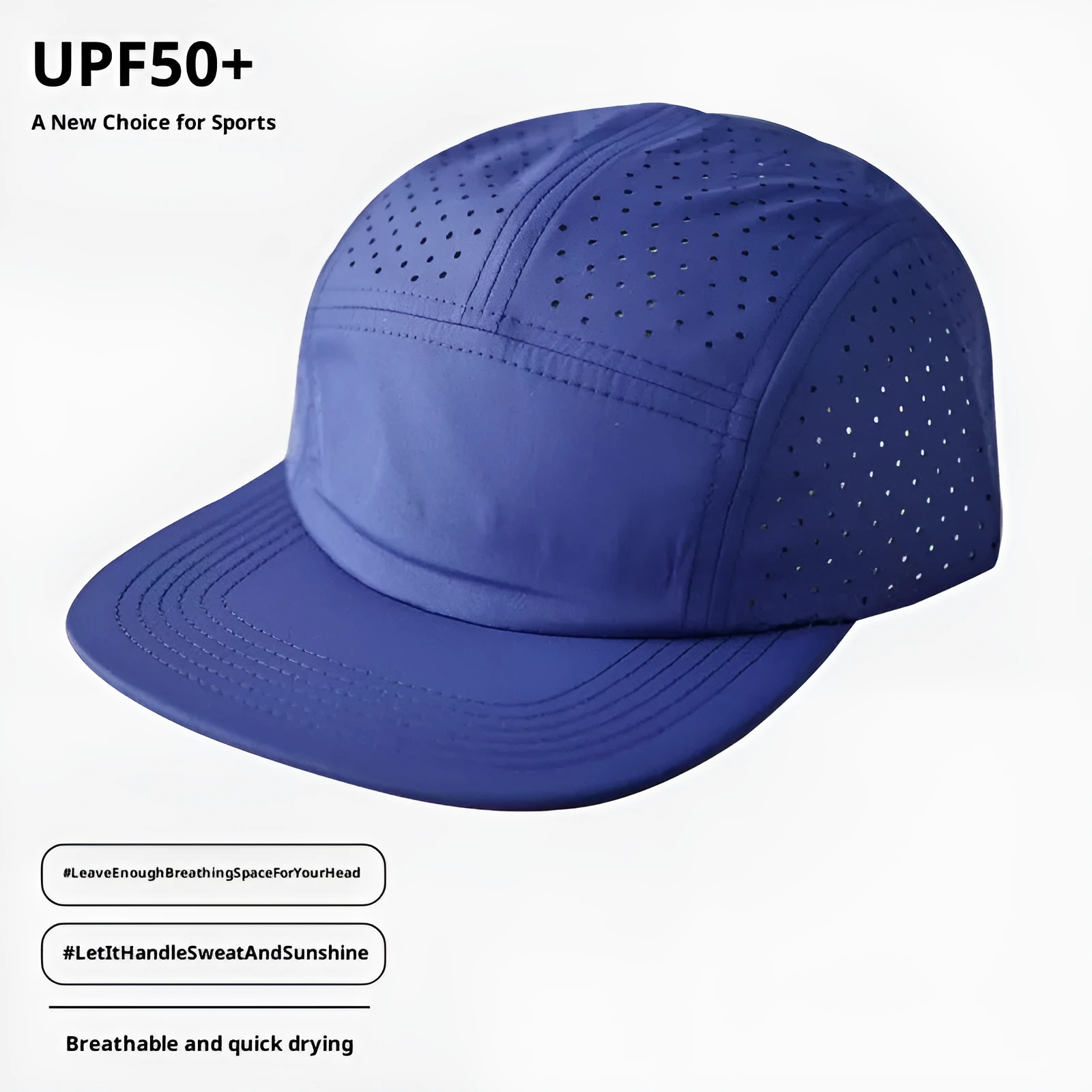 Beige style 1 polyester dome cap with hollow-out sun protection design for outdoor sports