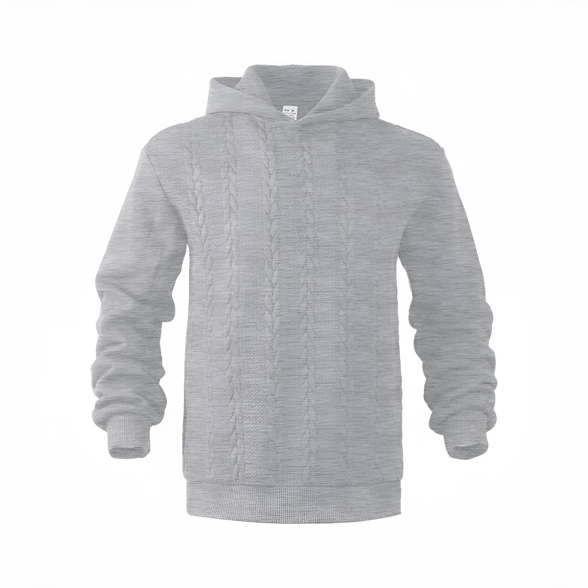 Men's solid colour hooded pullover sweatshirt in loose fit polyester fabric, long sleeve casual top available in multiple colours