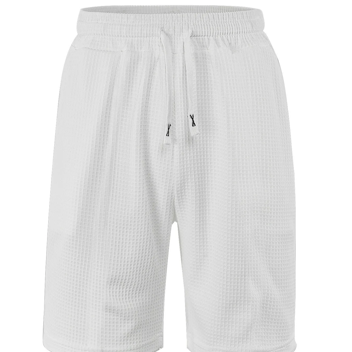 Men's quick-dry solid colour casual shorts in loose fit polyester, shown in navy blue