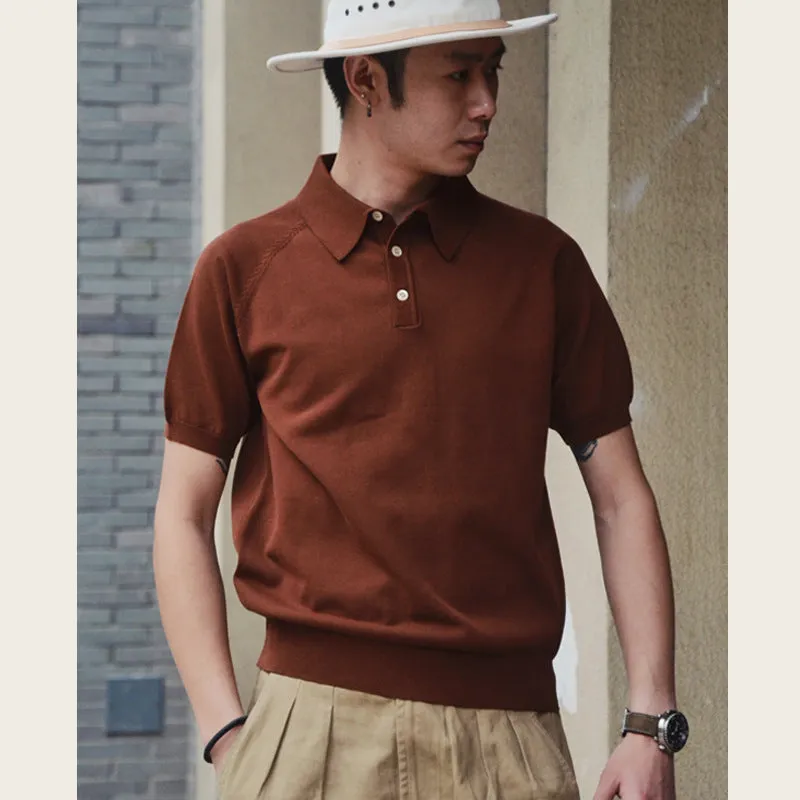 Retro slim fit cotton short-sleeved T-shirt in solid colour options