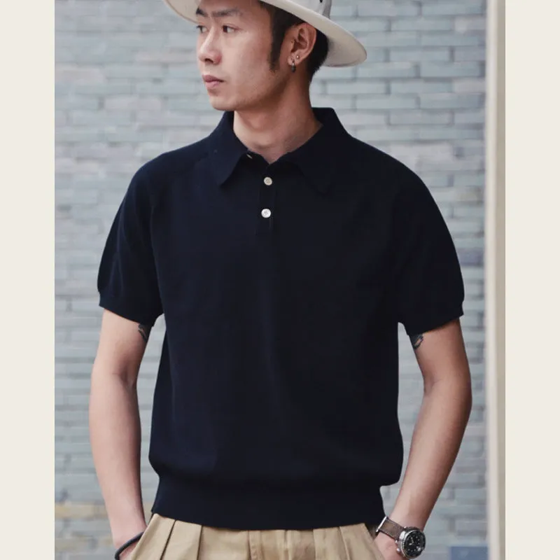 Retro slim fit cotton short-sleeved T-shirt in solid colour options