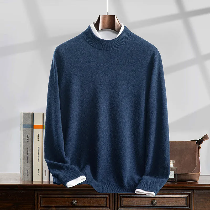 Loose fit knitwear sweater half turtleneck long sleeve pullover solid colour women's casual inner wear