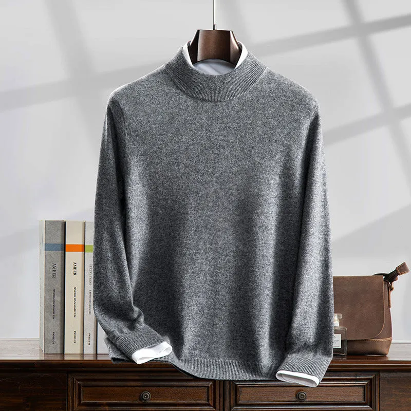 Loose fit knitwear sweater half turtleneck long sleeve pullover solid colour women's casual inner wear