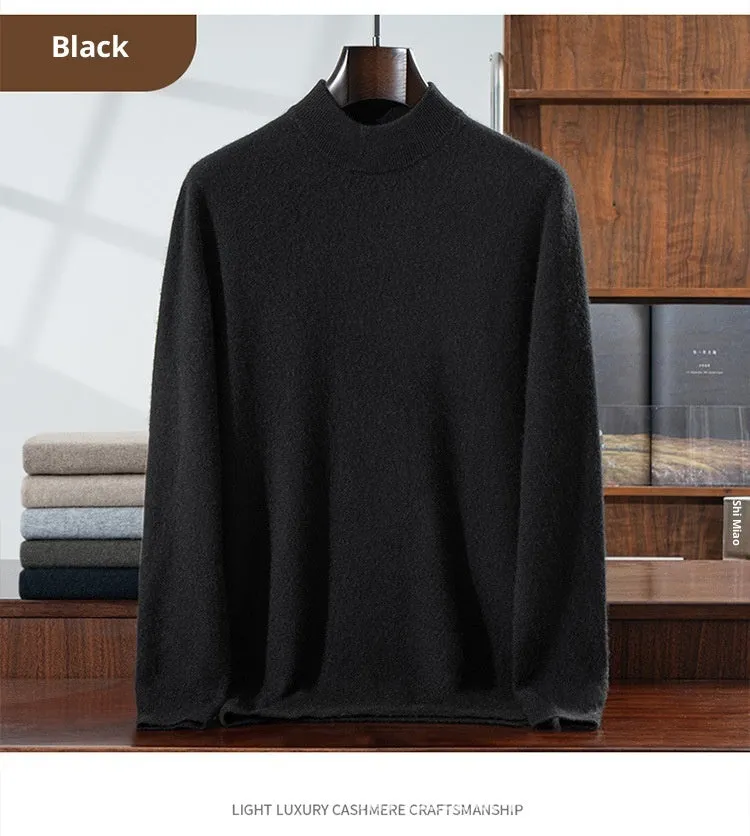 Loose fit knitwear sweater half turtleneck long sleeve pullover solid colour women's casual inner wear