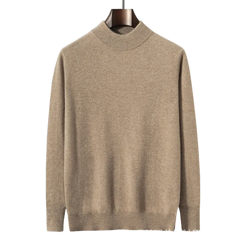 Loose fit knitwear sweater half turtleneck long sleeve pullover solid colour women's casual inner wear