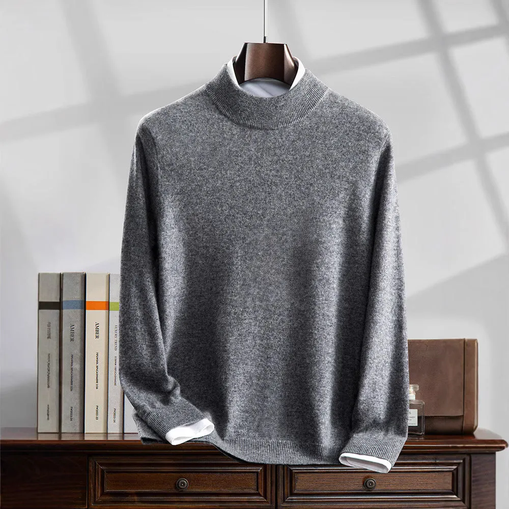 Loose fit knitwear sweater half turtleneck long sleeve pullover solid colour women's casual inner wear
