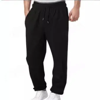 Men's straight loose casual sweatpants in autumn colours, thick fabric, mid waist, elastic waistband