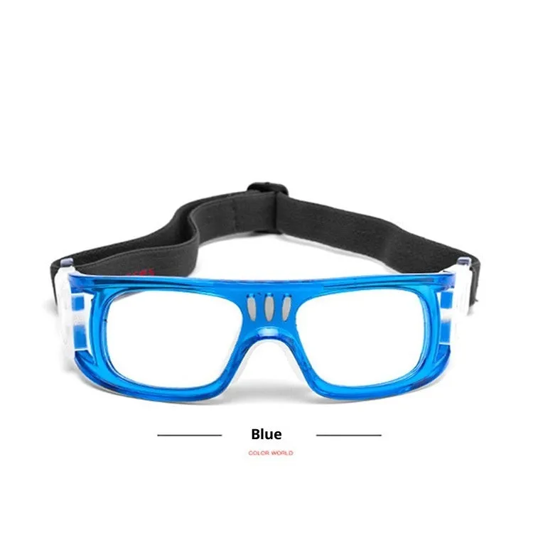 Explosion-proof outdoor basketball glasses with full rim frame in blue colour