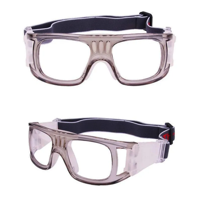 Explosion-proof outdoor basketball glasses with full rim frame in blue colour