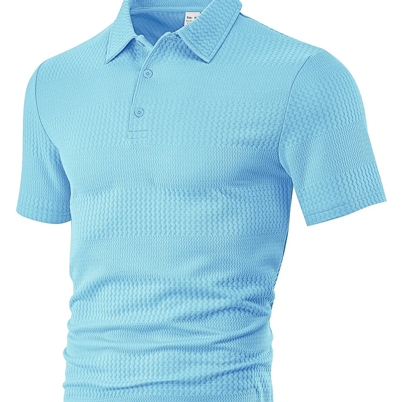 Men's loose casual lapel jacquard short sleeve shirt in grid pattern, polyester fabric, available in multiple colours