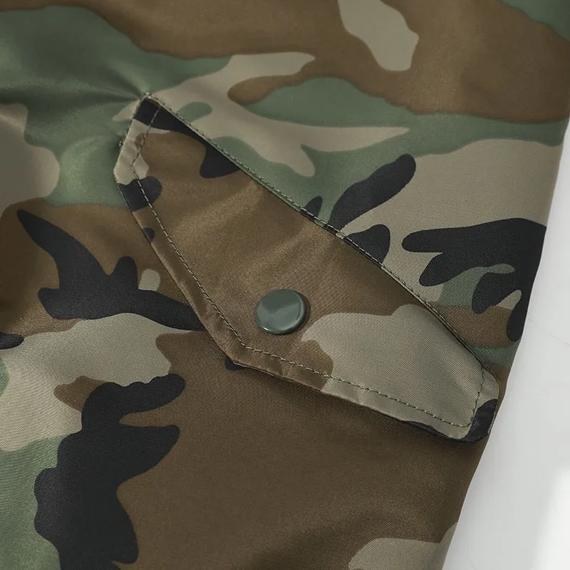 Men's thickened camouflage plus size coat with long sleeves and side pockets in autumn winter style