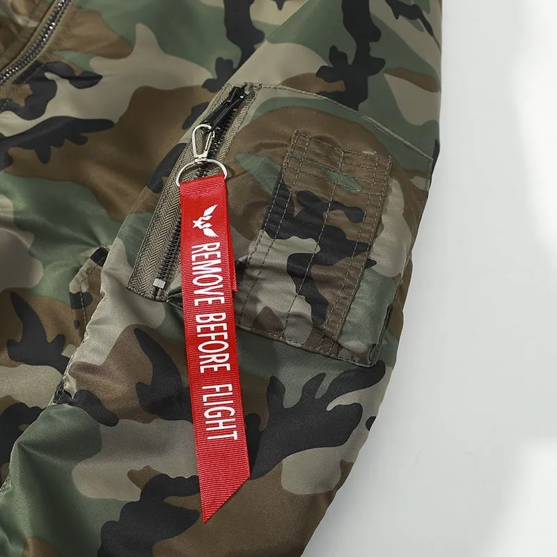 Men's thickened camouflage plus size coat with long sleeves and side pockets in autumn winter style