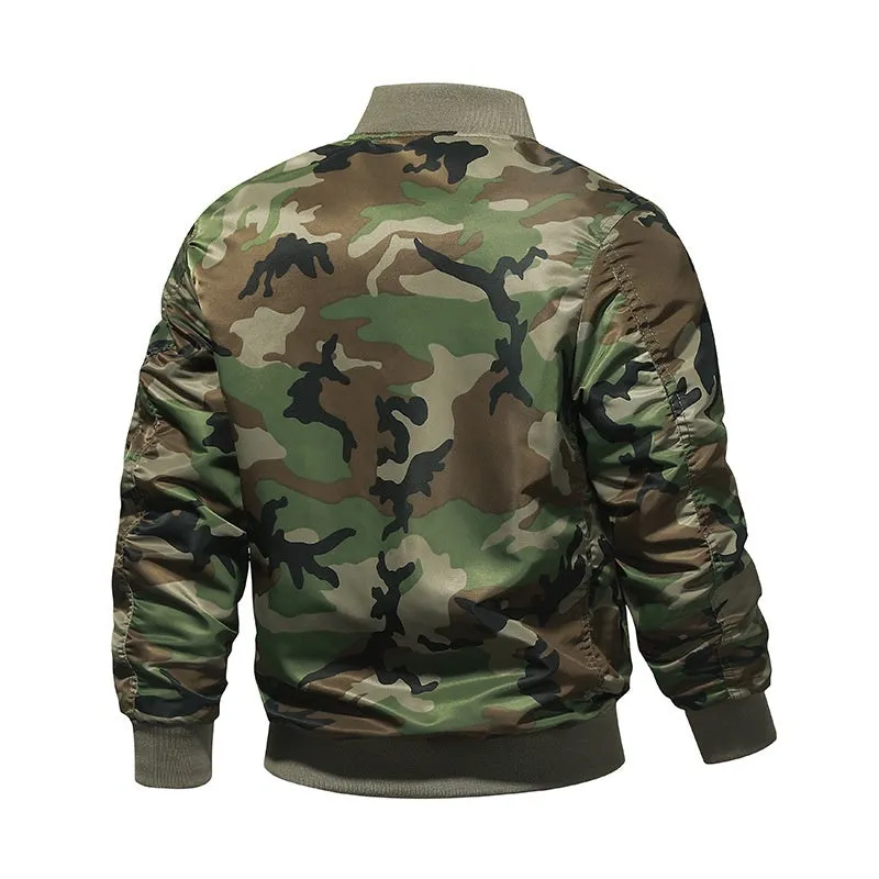 Men's thickened camouflage plus size coat with long sleeves and side pockets in autumn winter style