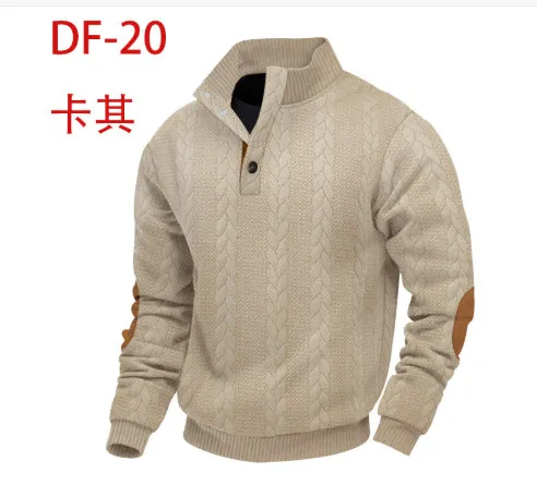 Solid colour men's sweatshirt with patch embroidery, regular fit, polyester fabric, available in multiple colours