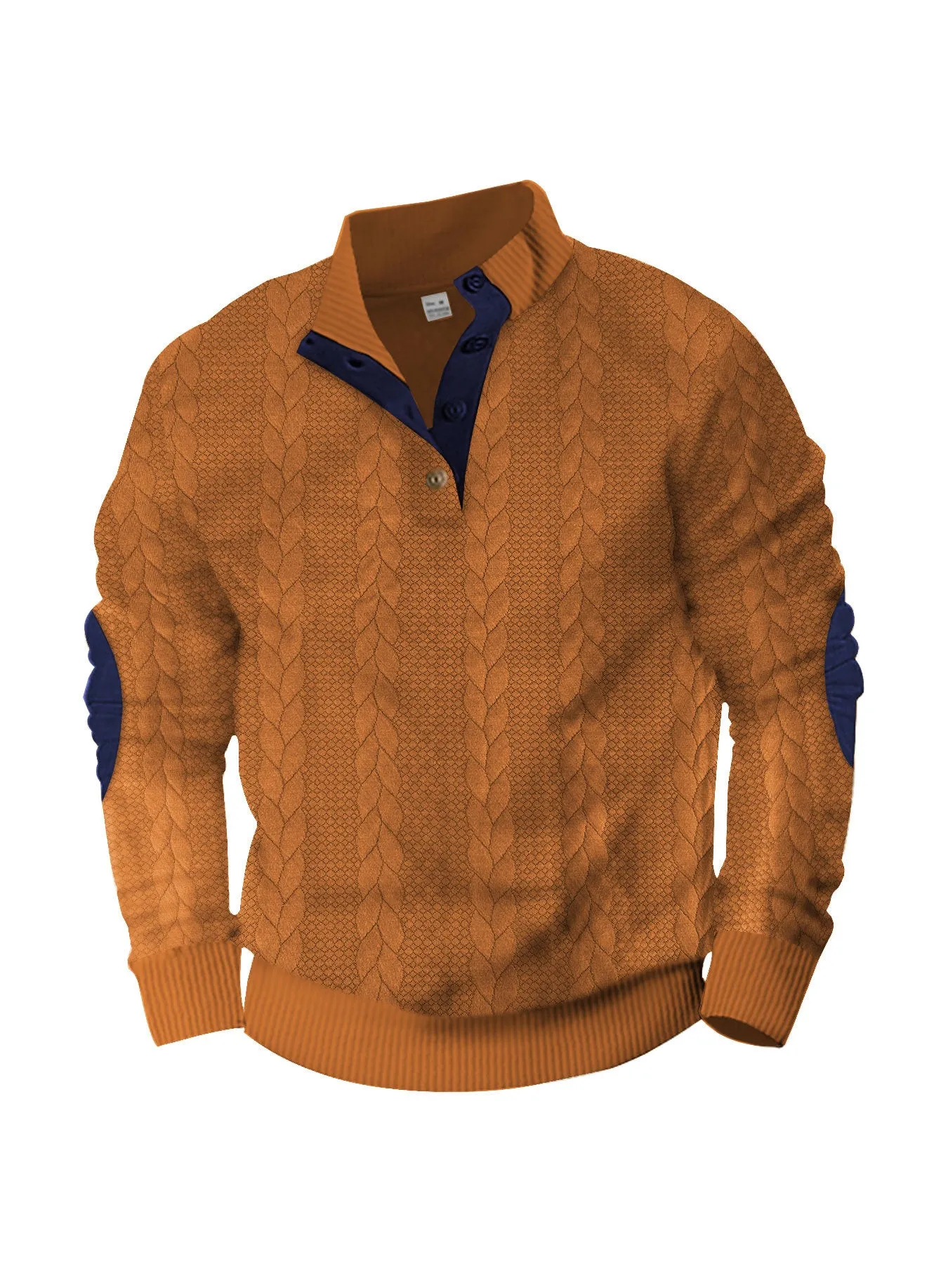 Solid colour men's sweatshirt with patch embroidery, regular fit, polyester fabric, available in multiple colours