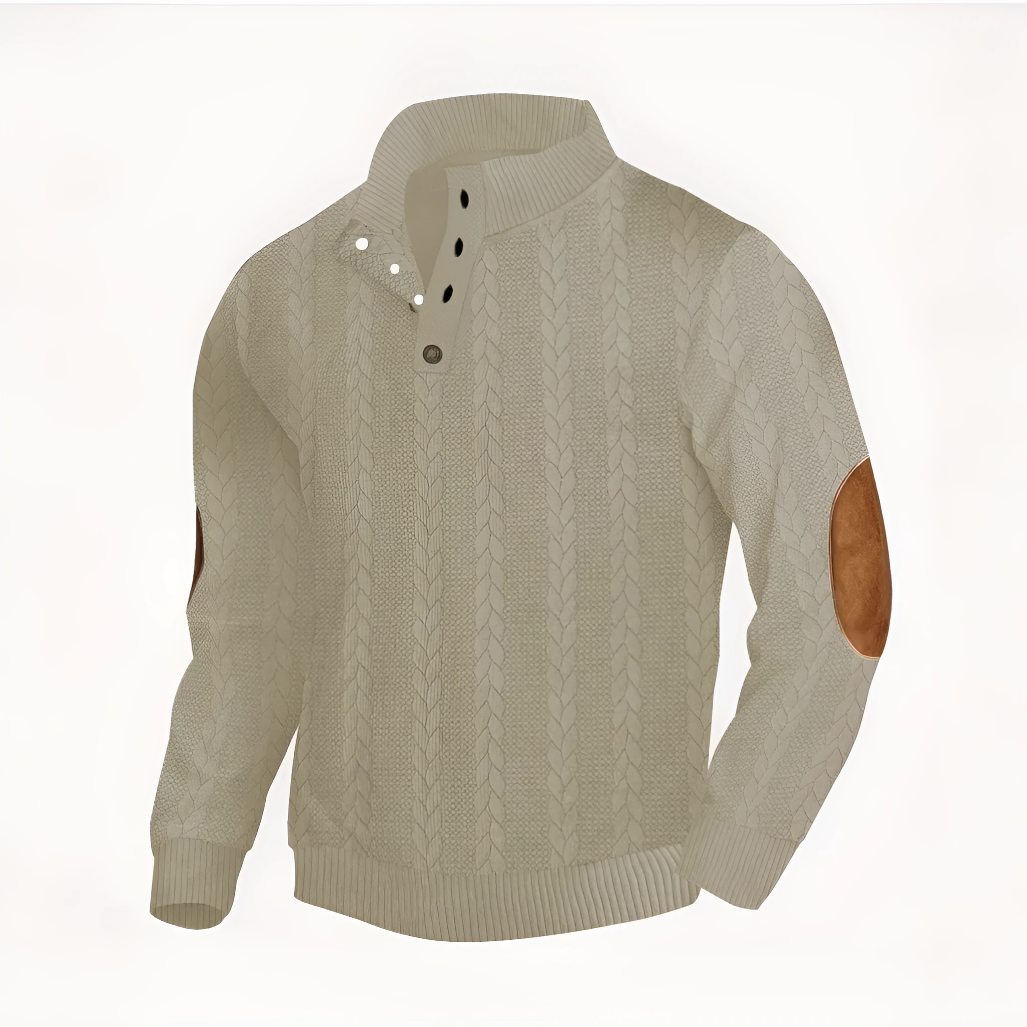 Solid colour men's sweatshirt with patch embroidery, regular fit, polyester fabric, available in multiple colours
