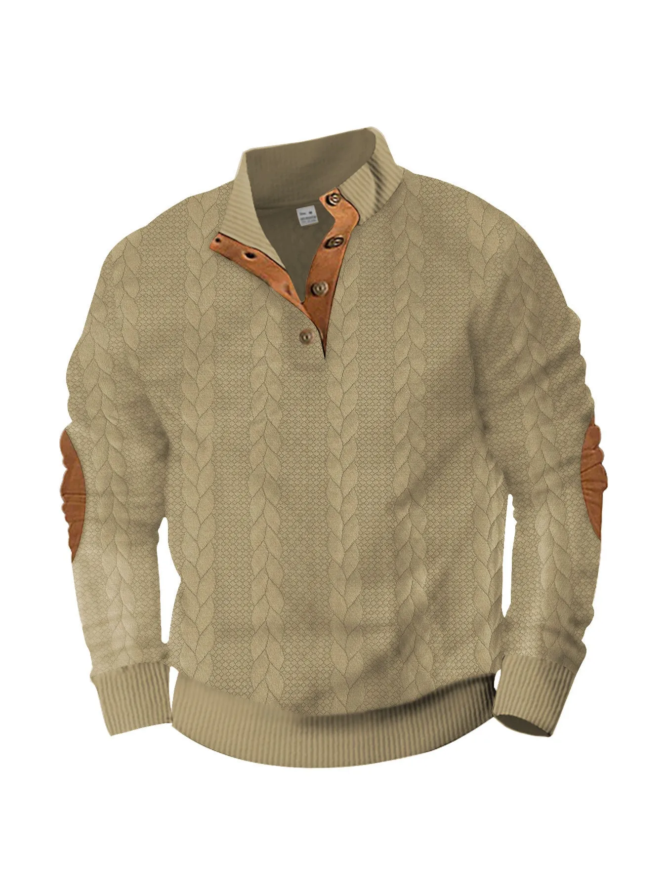 Solid colour men's sweatshirt with patch embroidery, regular fit, polyester fabric, available in multiple colours