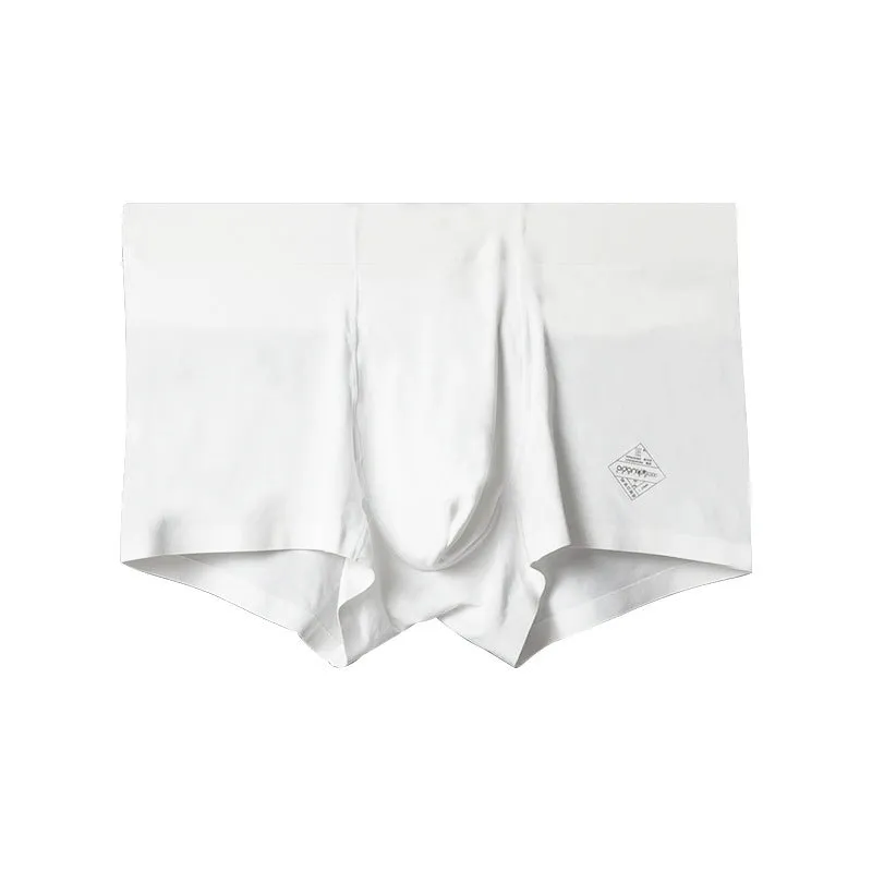 Men's seamless modal underwear in green colour showing mid-waist design and body shaping features