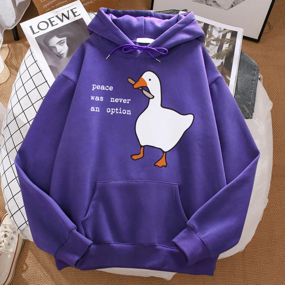 Print sweatshirt street loose hoodie for men with cartoon pattern, polyester pullover, long sleeve, available in multiple colours