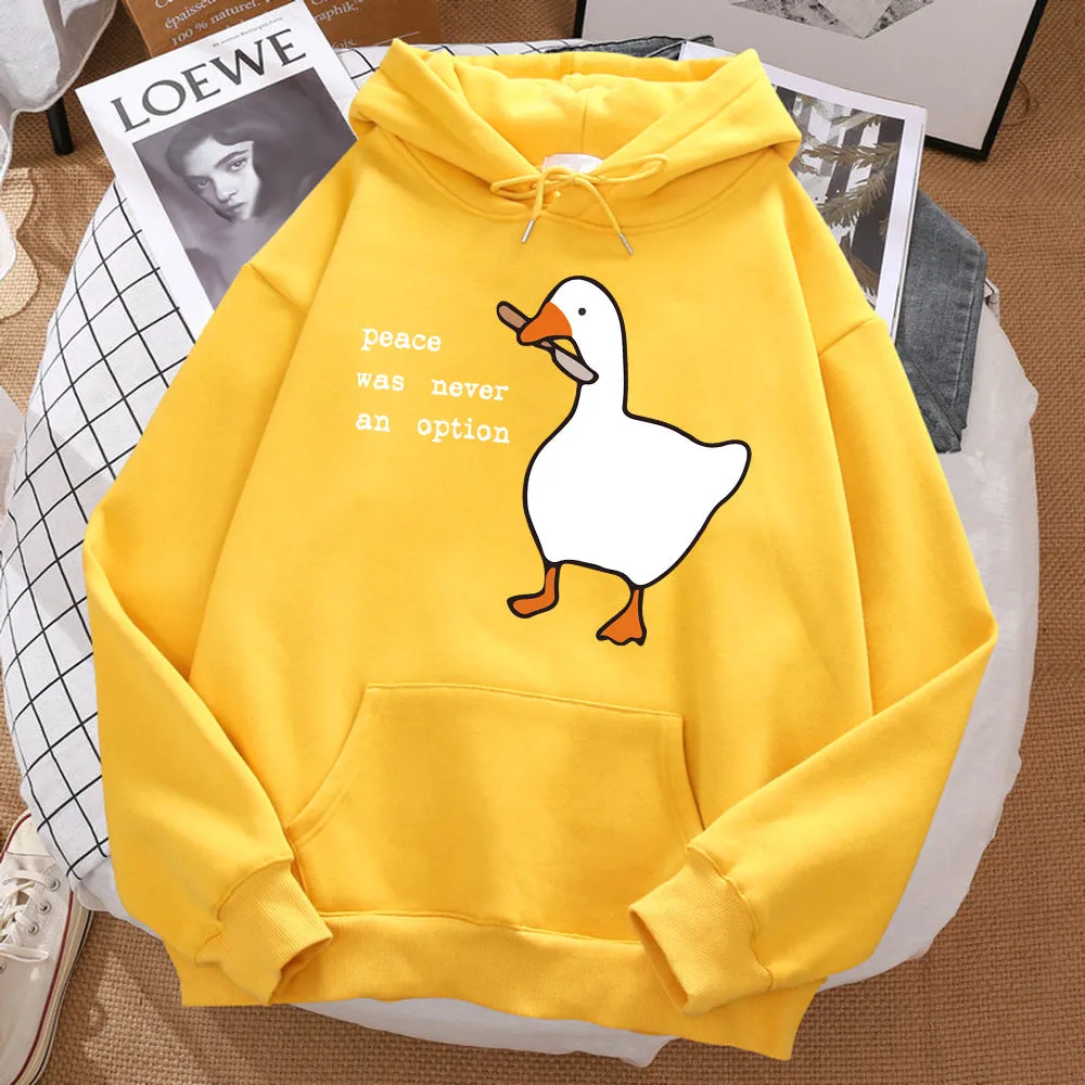 Print sweatshirt street loose hoodie for men with cartoon pattern, polyester pullover, long sleeve, available in multiple colours