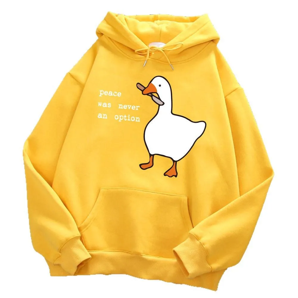 Print sweatshirt street loose hoodie for men with cartoon pattern, polyester pullover, long sleeve, available in multiple colours