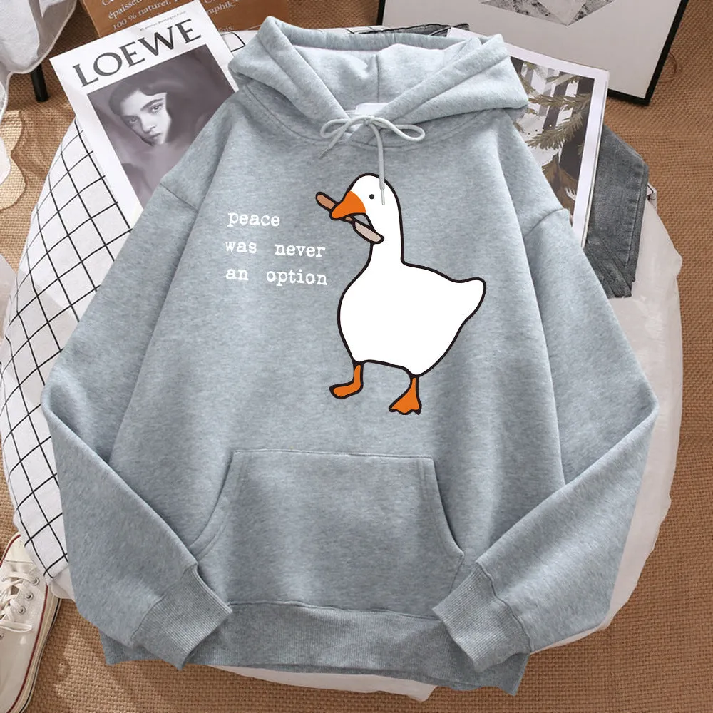 Print sweatshirt street loose hoodie for men with cartoon pattern, polyester pullover, long sleeve, available in multiple colours