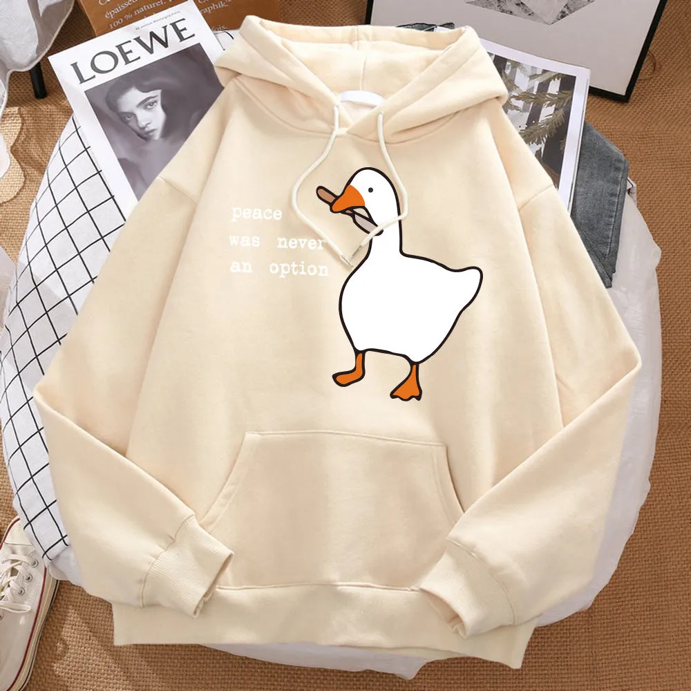 Print sweatshirt street loose hoodie for men with cartoon pattern, polyester pullover, long sleeve, available in multiple colours