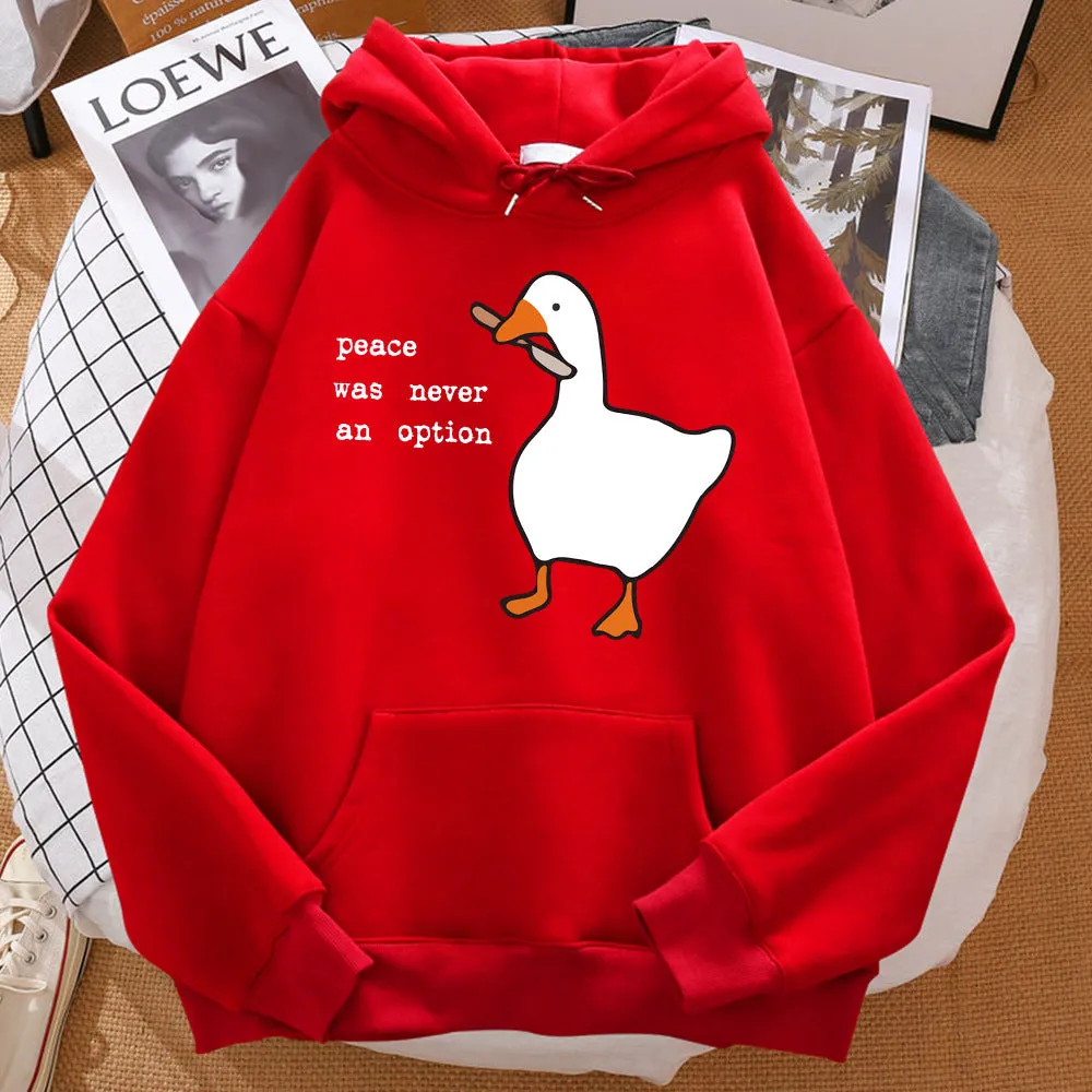 Print sweatshirt street loose hoodie for men with cartoon pattern, polyester pullover, long sleeve, available in multiple colours