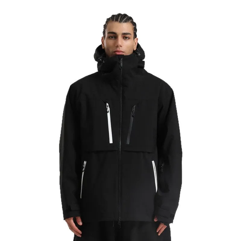 Waterproof padded ski coat in khaki with breathable windproof polyester shell and imitation silk cotton filler