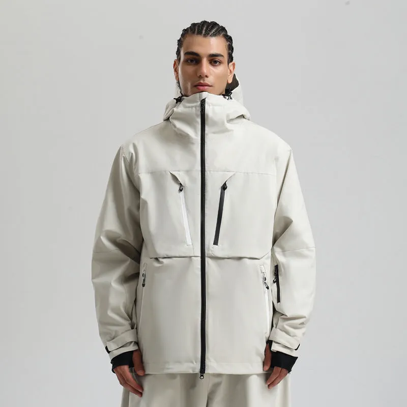 Waterproof padded ski coat in khaki with breathable windproof polyester shell and imitation silk cotton filler