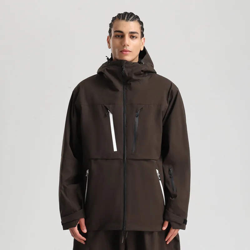 Waterproof padded ski coat in khaki with breathable windproof polyester shell and imitation silk cotton filler