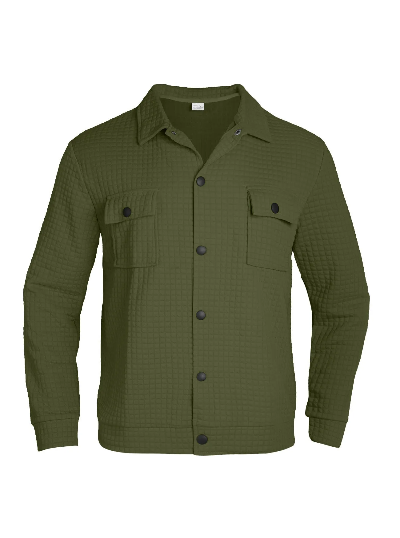 Men's casual jacquard checkered loose knit polyester cardigan in white, black, gray, khaki, green