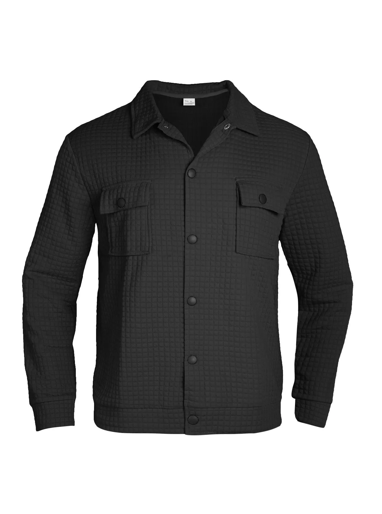 Men's casual jacquard checkered loose knit polyester cardigan in white, black, gray, khaki, green