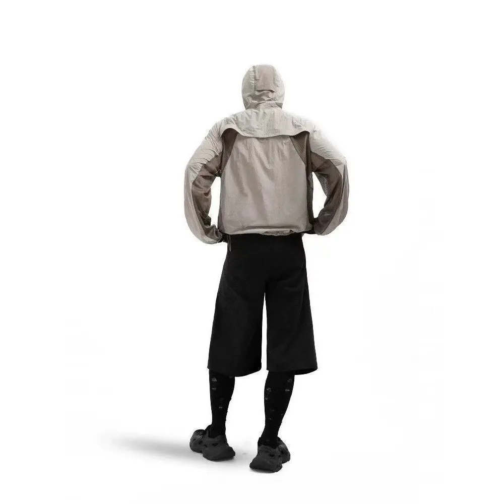 Mesh stitching thin nylon sun protective clothes in desert brown, light grey, red and blue colour options