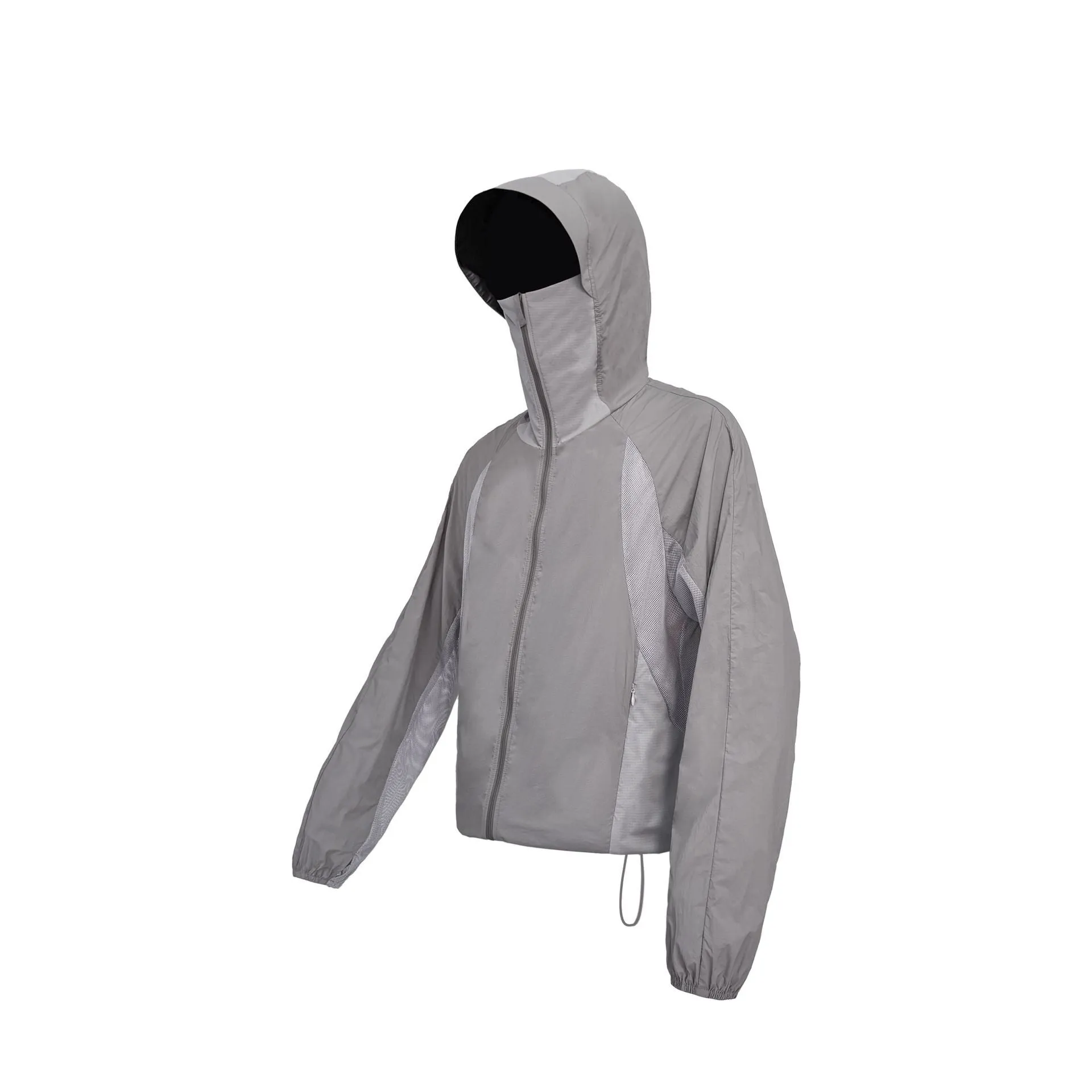 Mesh stitching thin nylon sun protective clothes in desert brown, light grey, red and blue colour options