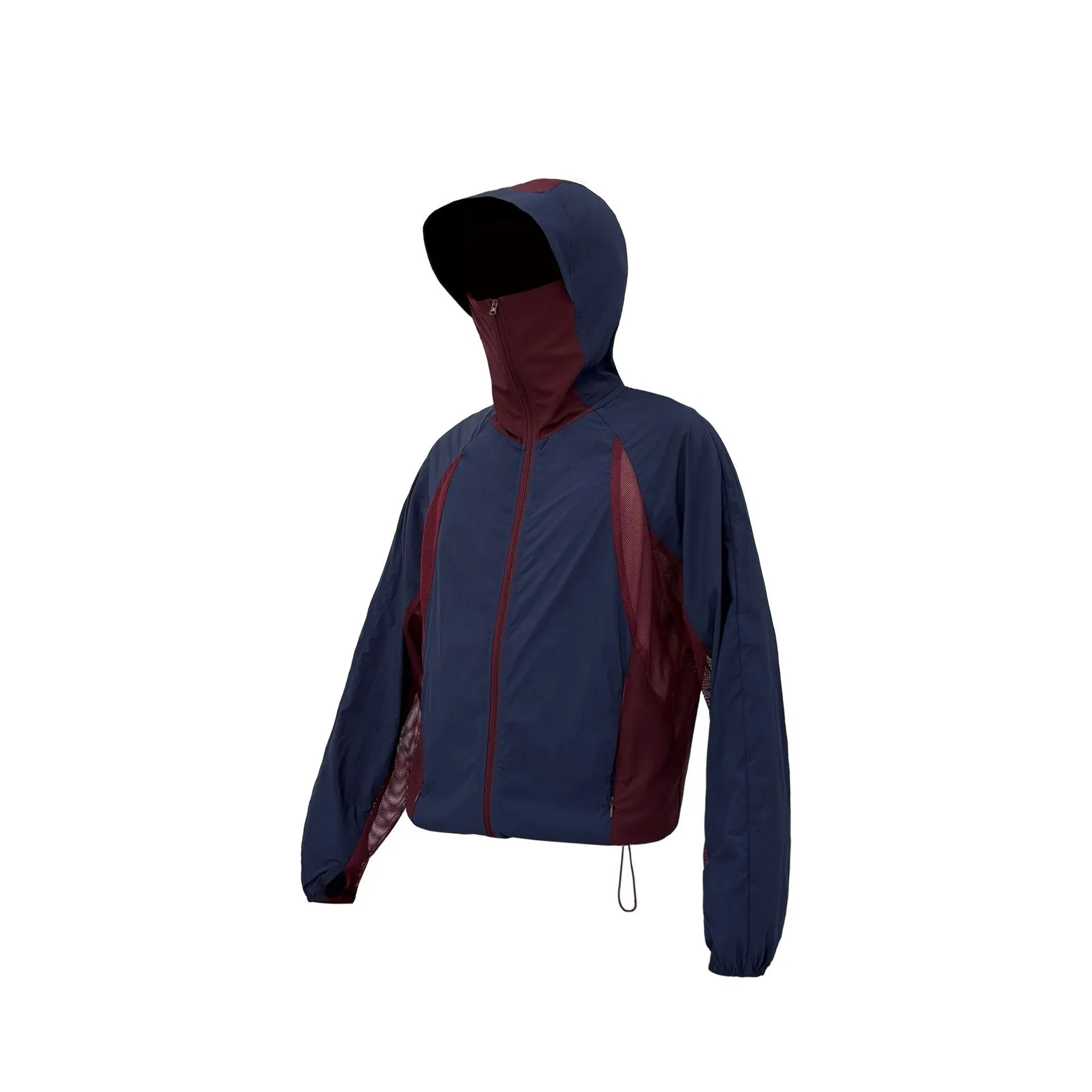 Mesh stitching thin nylon sun protective clothes in desert brown, light grey, red and blue colour options