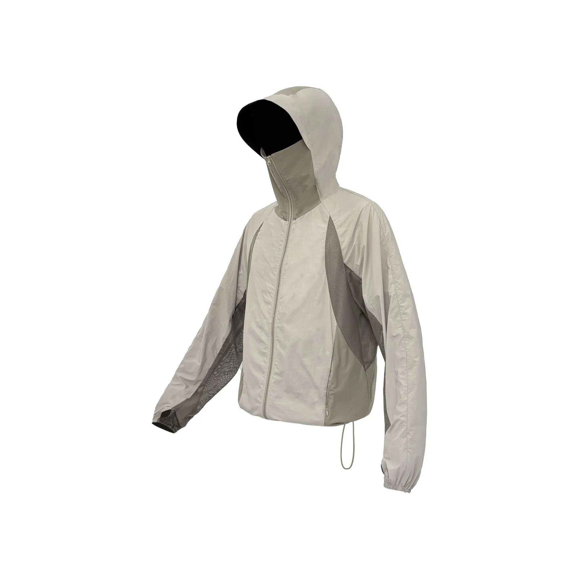 Mesh stitching thin nylon sun protective clothes in desert brown, light grey, red and blue colour options