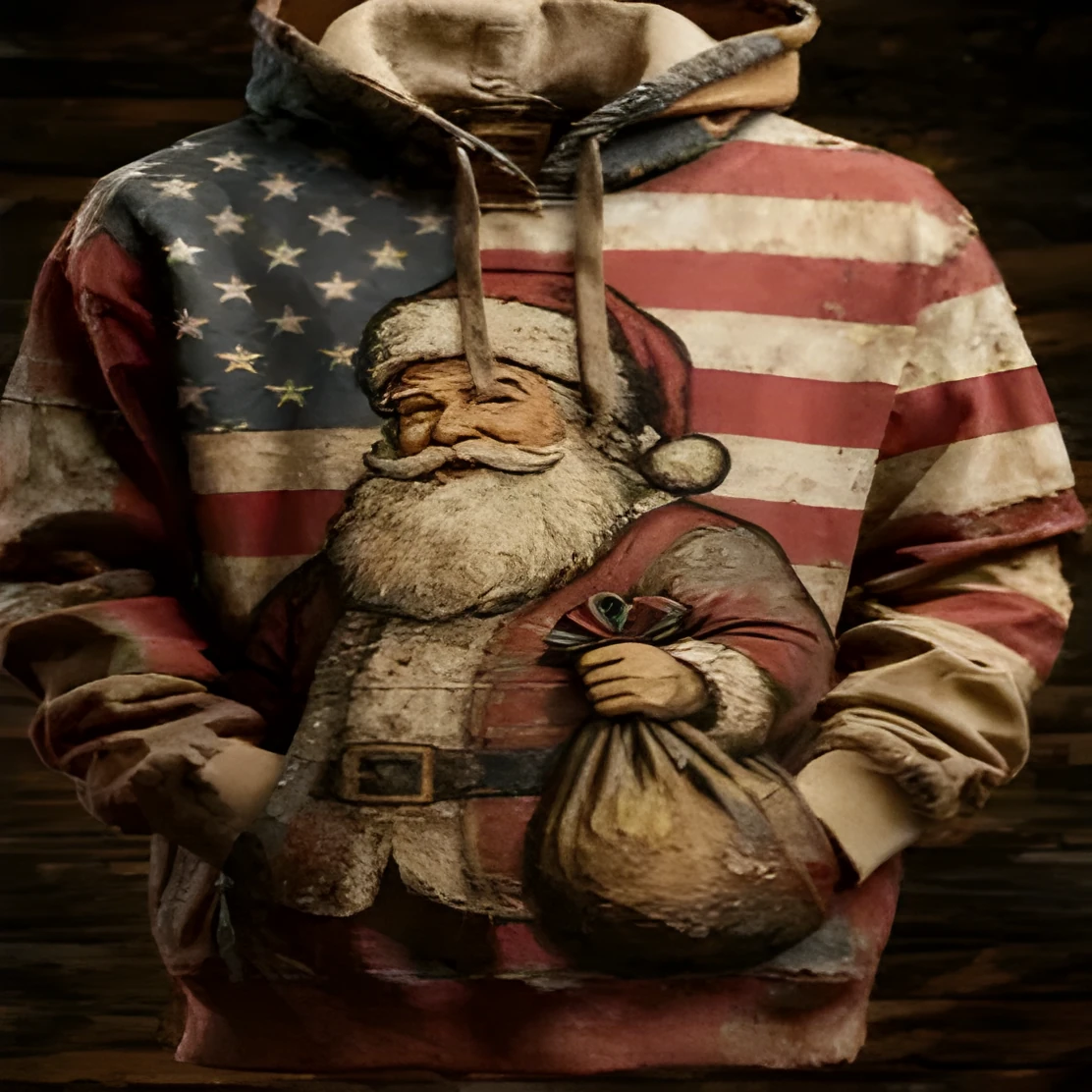 Women's loose-fit hooded sweatshirt with 3D effect painting pattern, synthetic fibre blend, available in multiple sizes