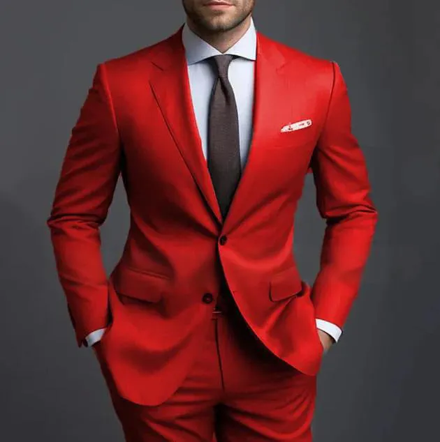 Business casual men's slim fit two-piece suit set in blue with jacket and trousers on mannequin