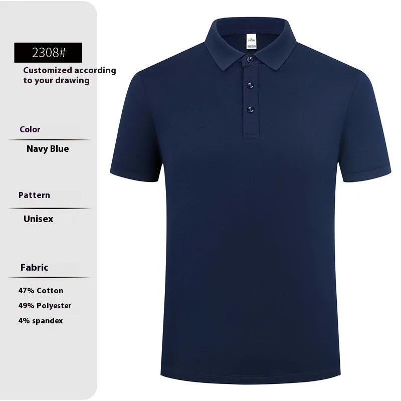 High-end workwear polo shirt in solid colour cotton-polyester blend short sleeve summer regular fit pullover
