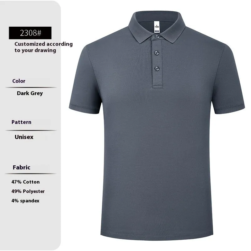 High-end workwear polo shirt in solid colour cotton-polyester blend short sleeve summer regular fit pullover
