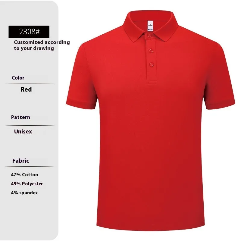 High-end workwear polo shirt in solid colour cotton-polyester blend short sleeve summer regular fit pullover