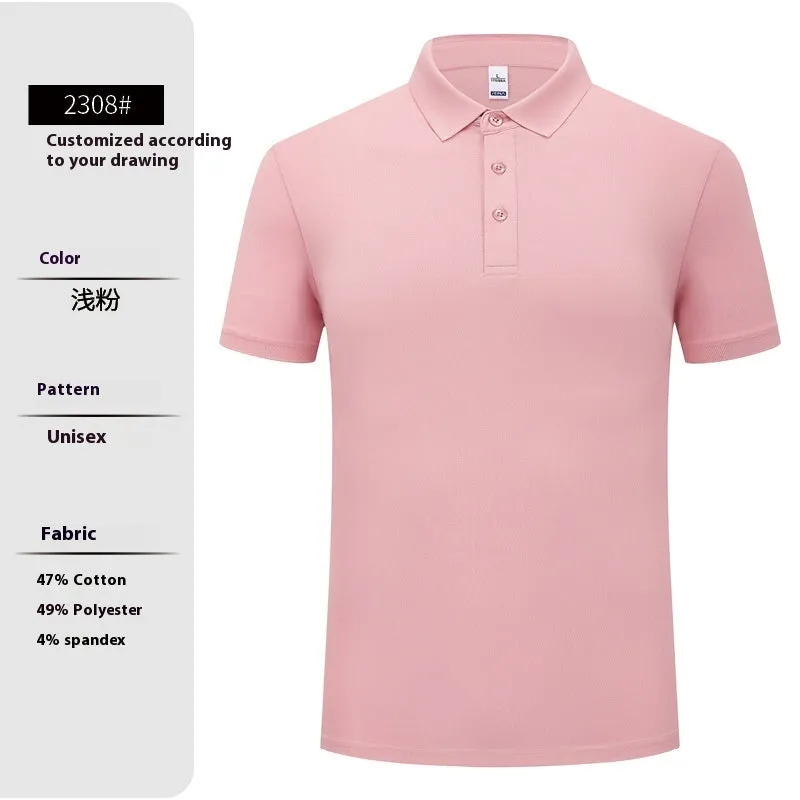High-end workwear polo shirt in solid colour cotton-polyester blend short sleeve summer regular fit pullover