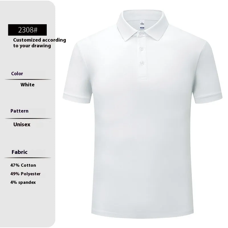 High-end workwear polo shirt in solid colour cotton-polyester blend short sleeve summer regular fit pullover