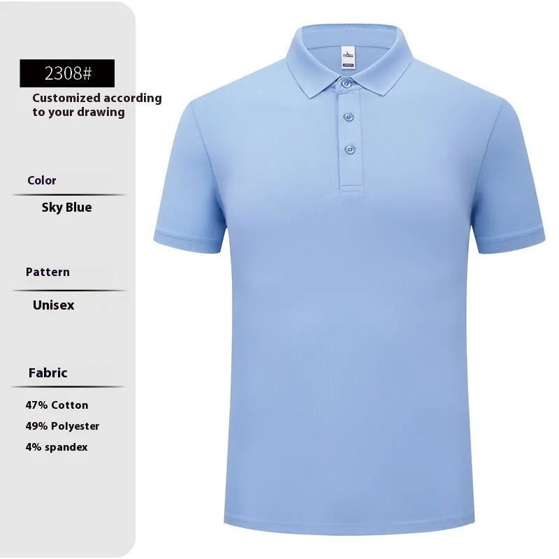 High-end workwear polo shirt in solid colour cotton-polyester blend short sleeve summer regular fit pullover